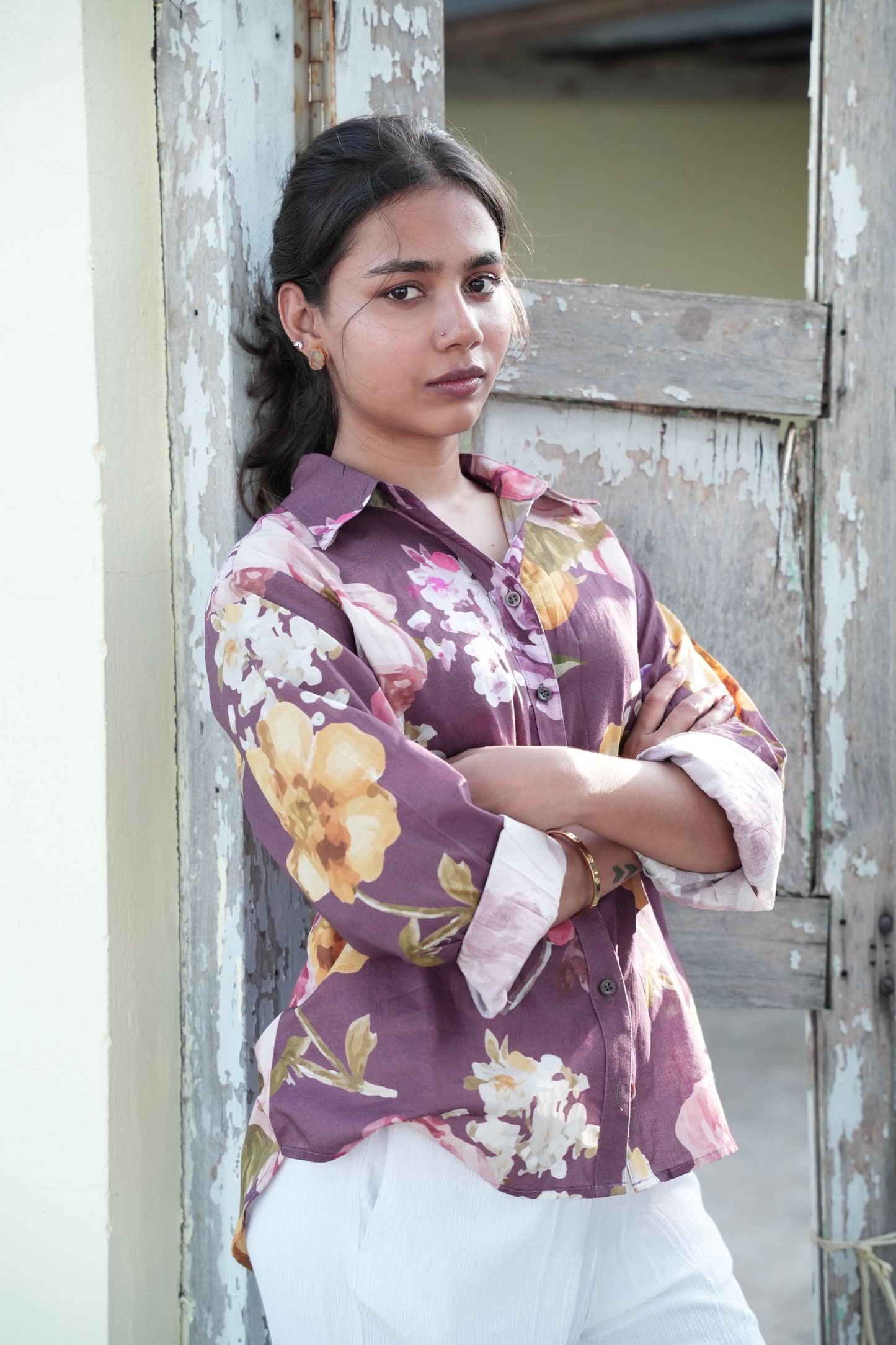 vintage peonies shirt
