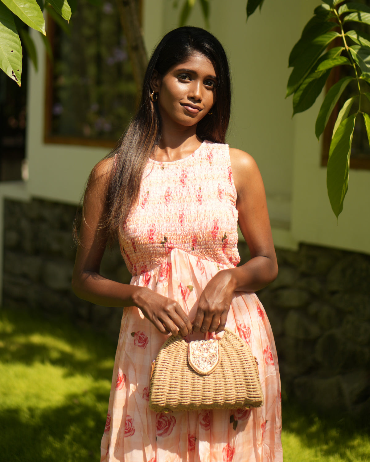Peach Blossom Smocked Dress