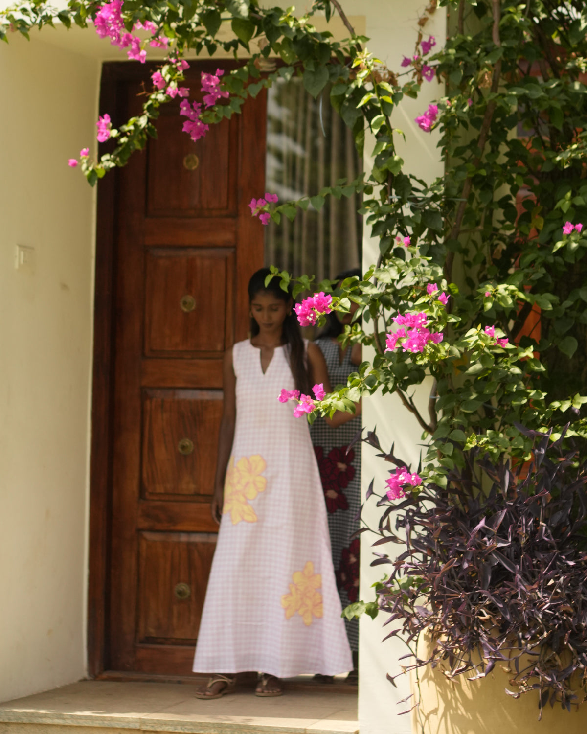 Pink Bloom Appliqué Dress