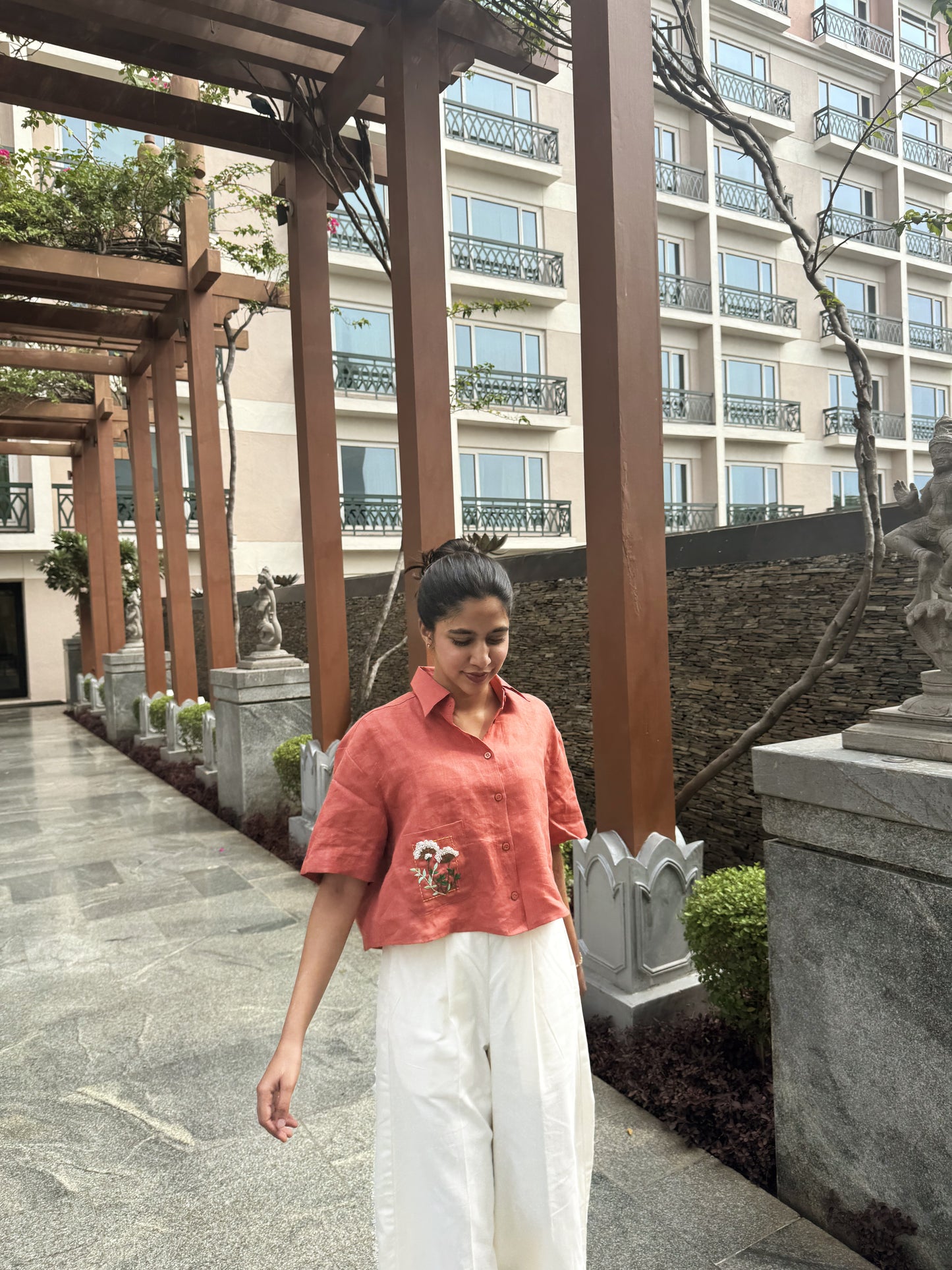 Terracotta linen shirt