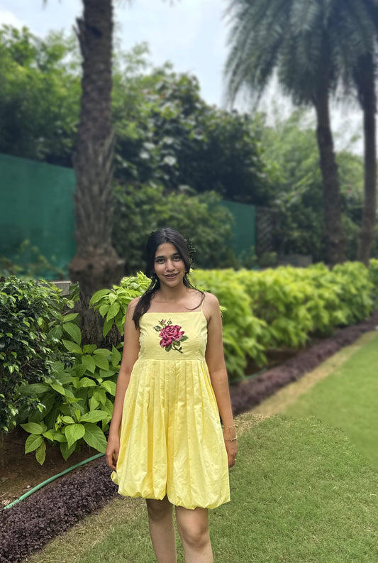 Sunlit Rose Bubble Dress