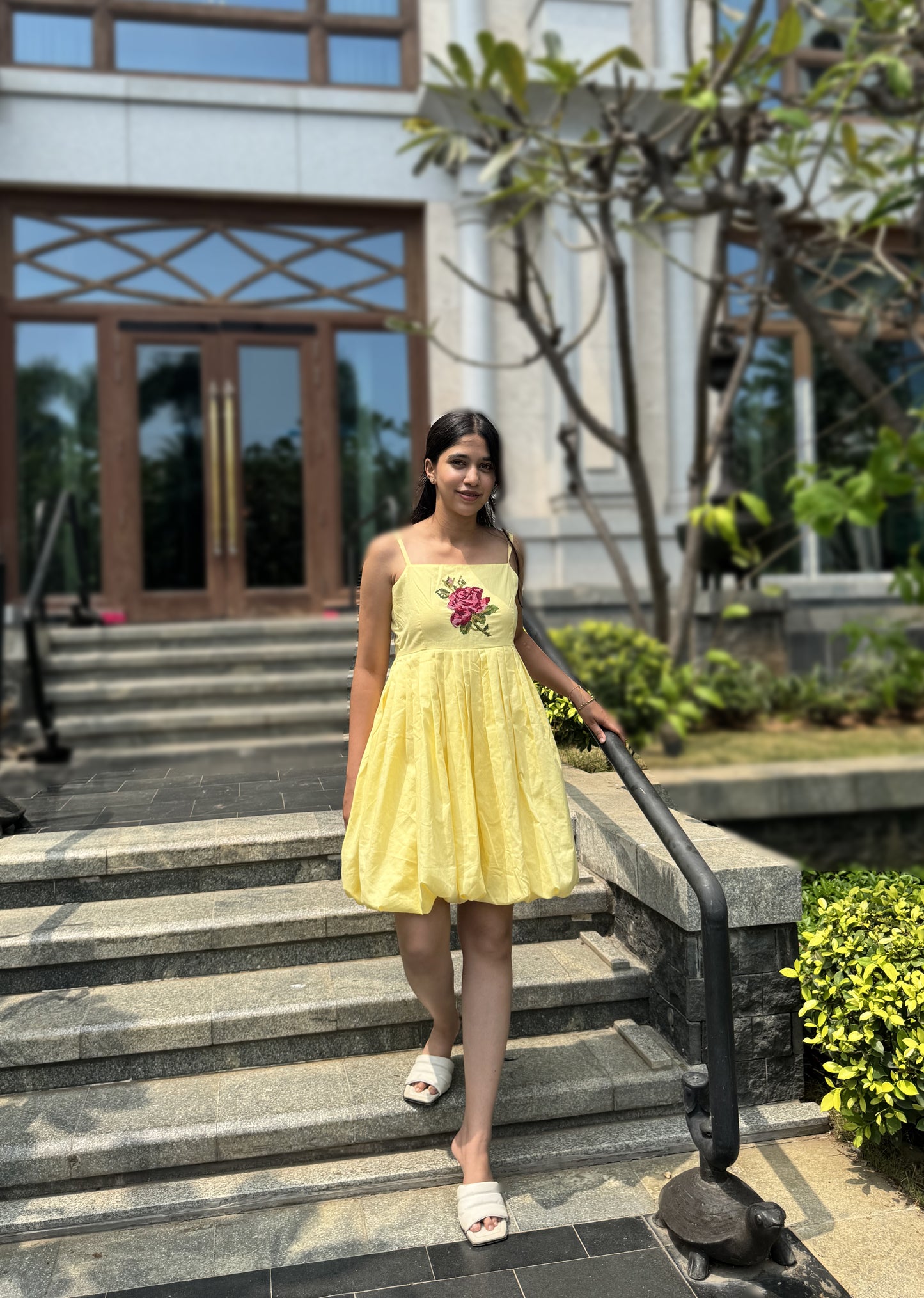 Sunlit Rose Bubble Dress