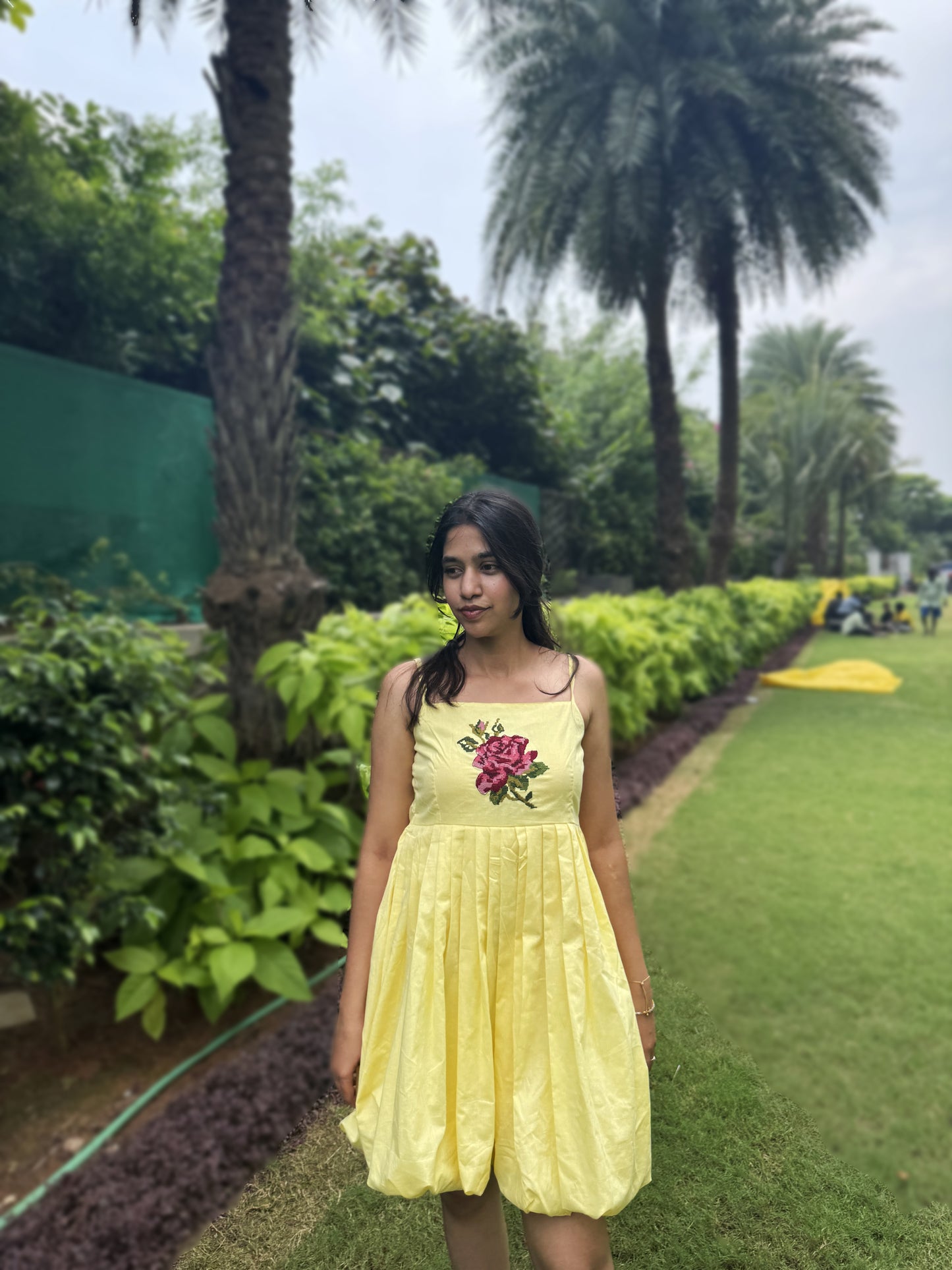 Sunlit Rose Bubble Dress