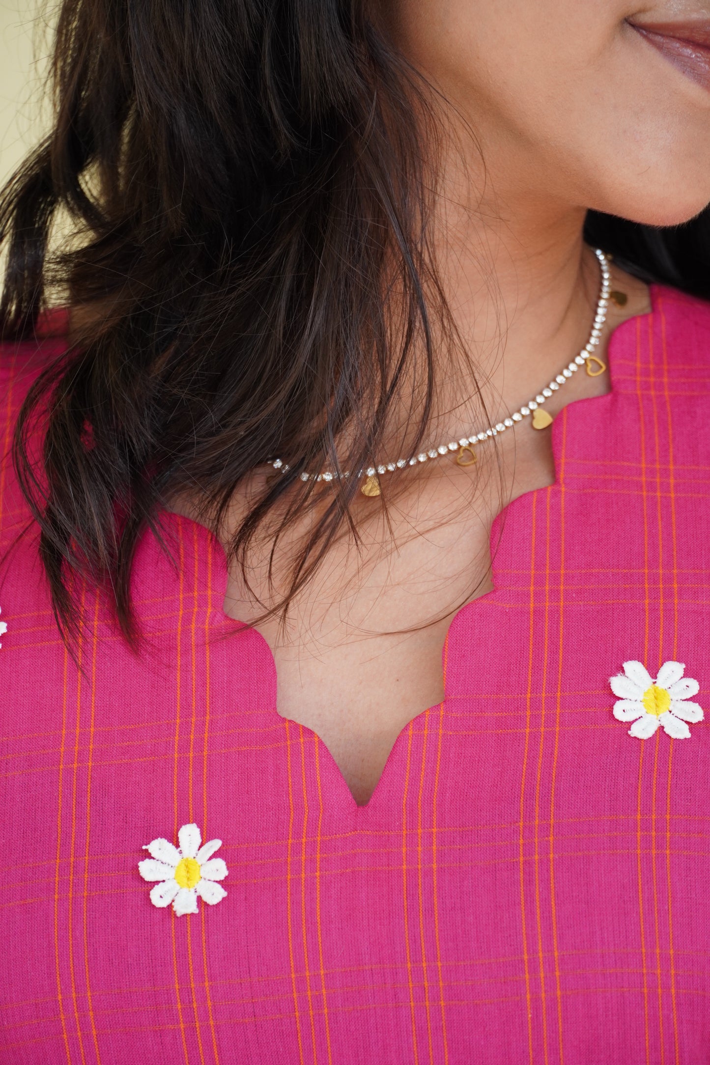 pink daisy mini dress