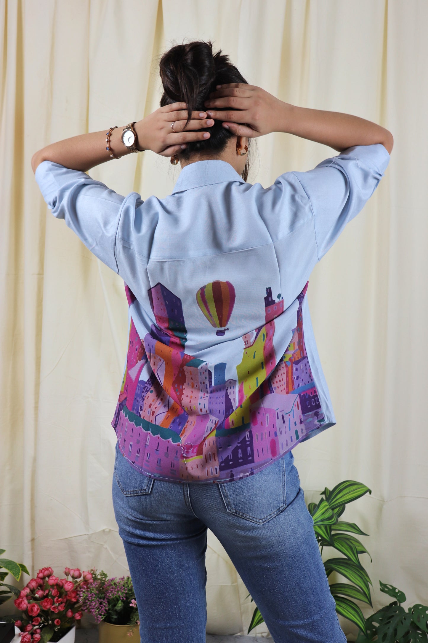 oversized printed shirt