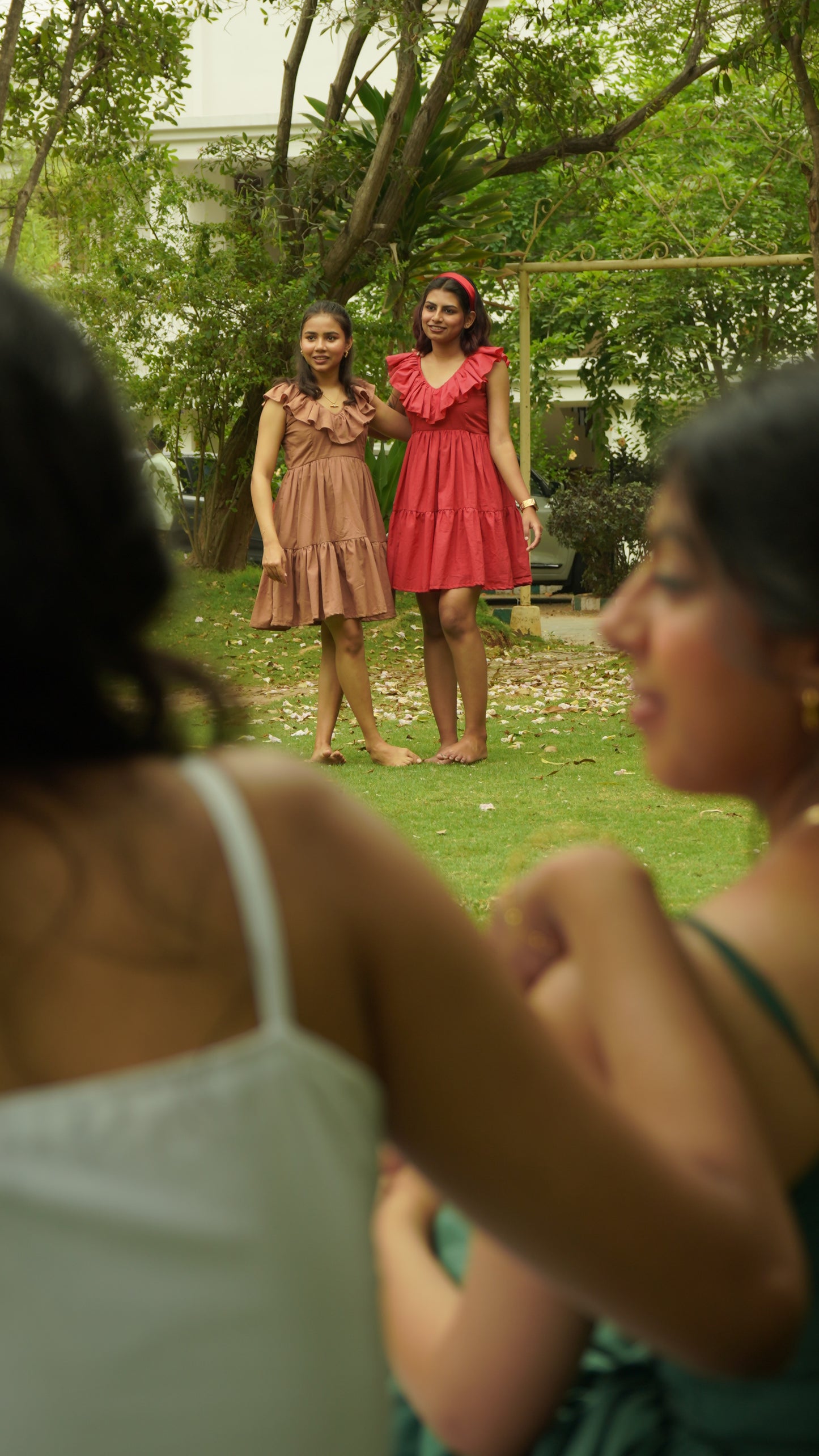 BERRY PINK RUFFLE MINI DRESS