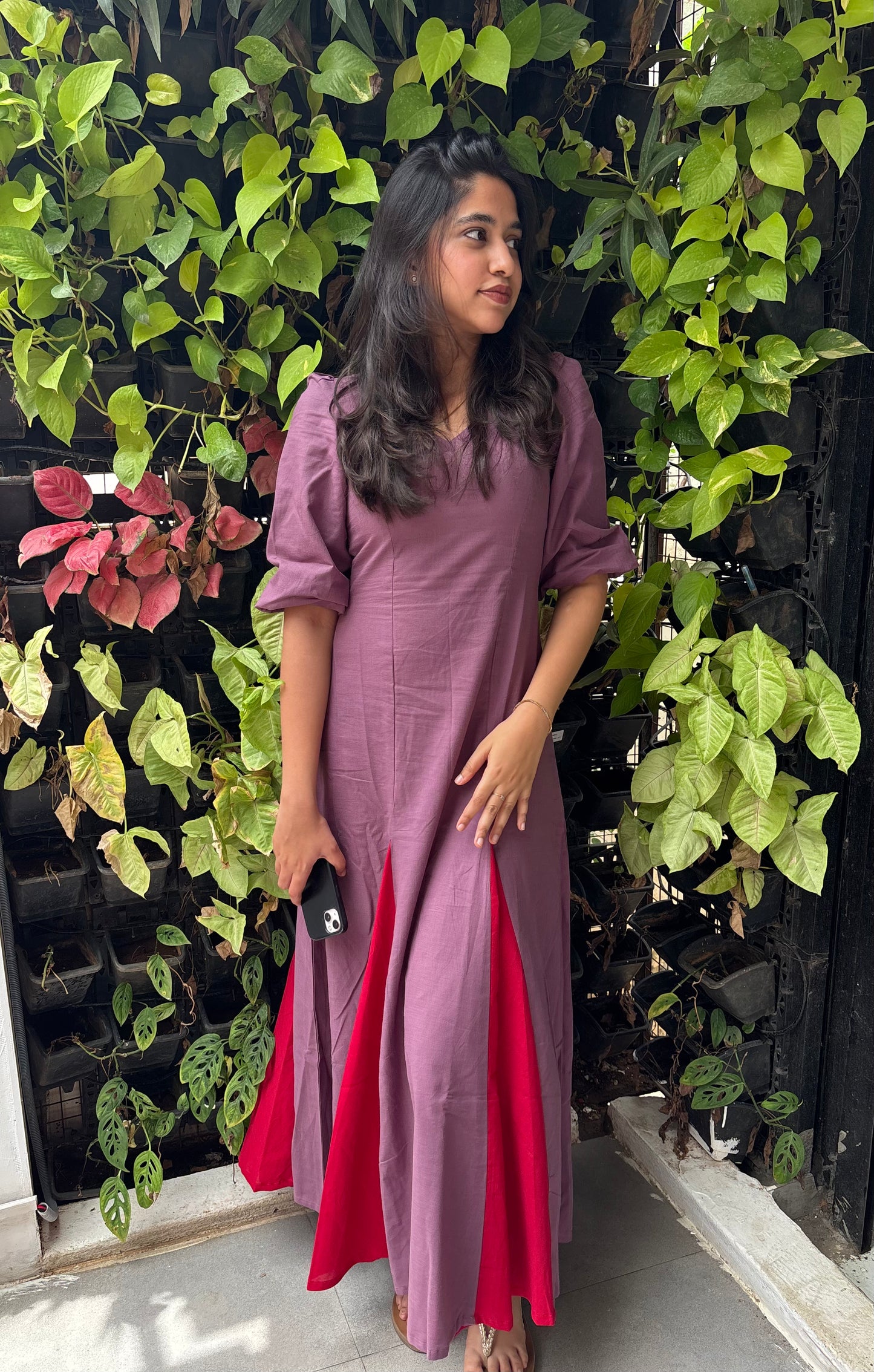 Lilac Rose Dual-Tone Maxi Dress