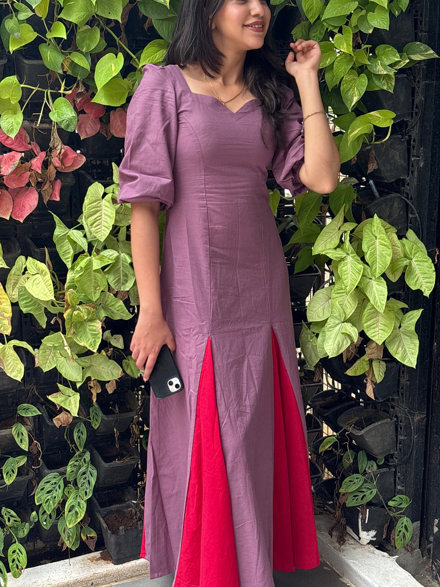 Lilac Rose Dual-Tone Maxi Dress