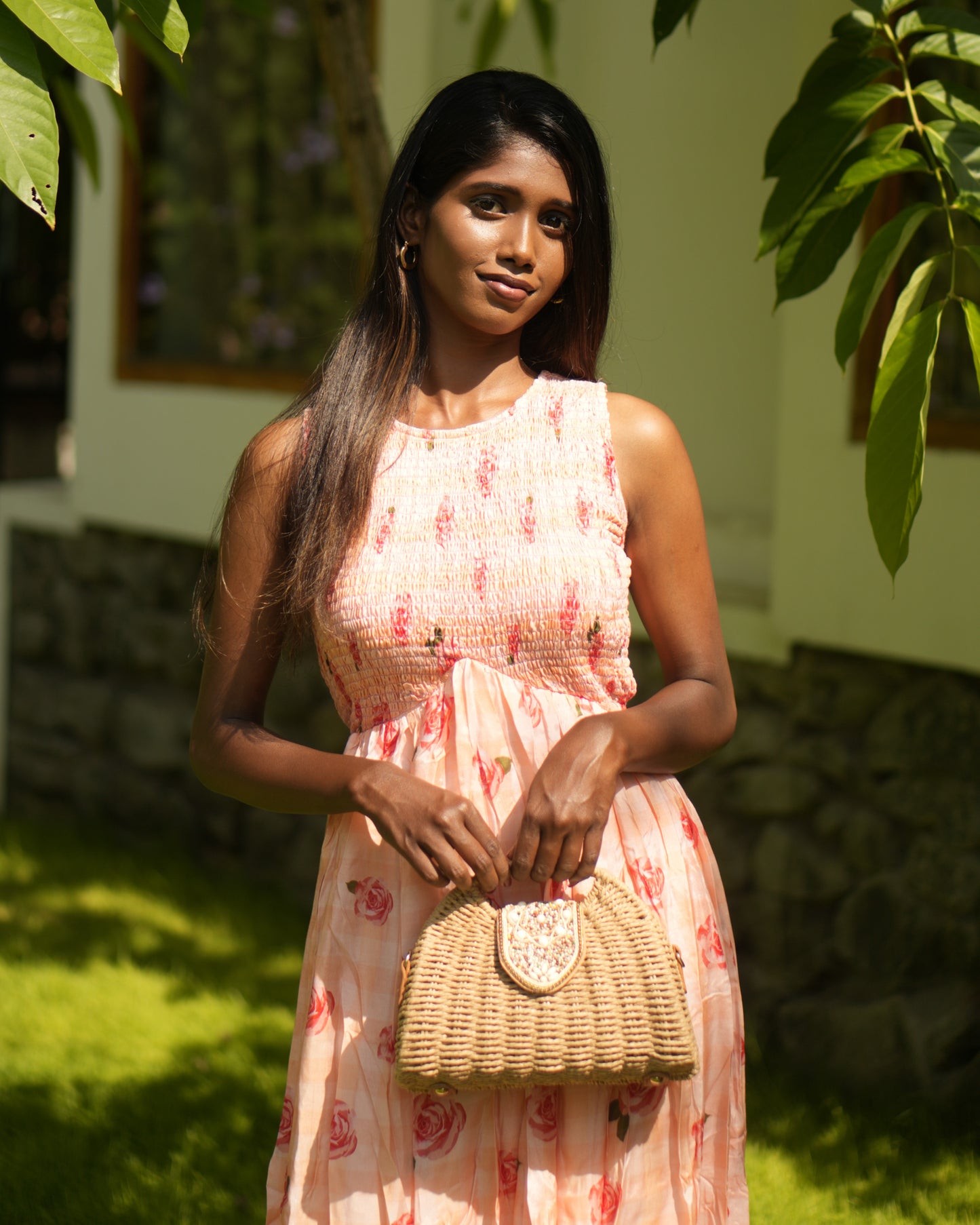 Peach Blossom Smocked Dress