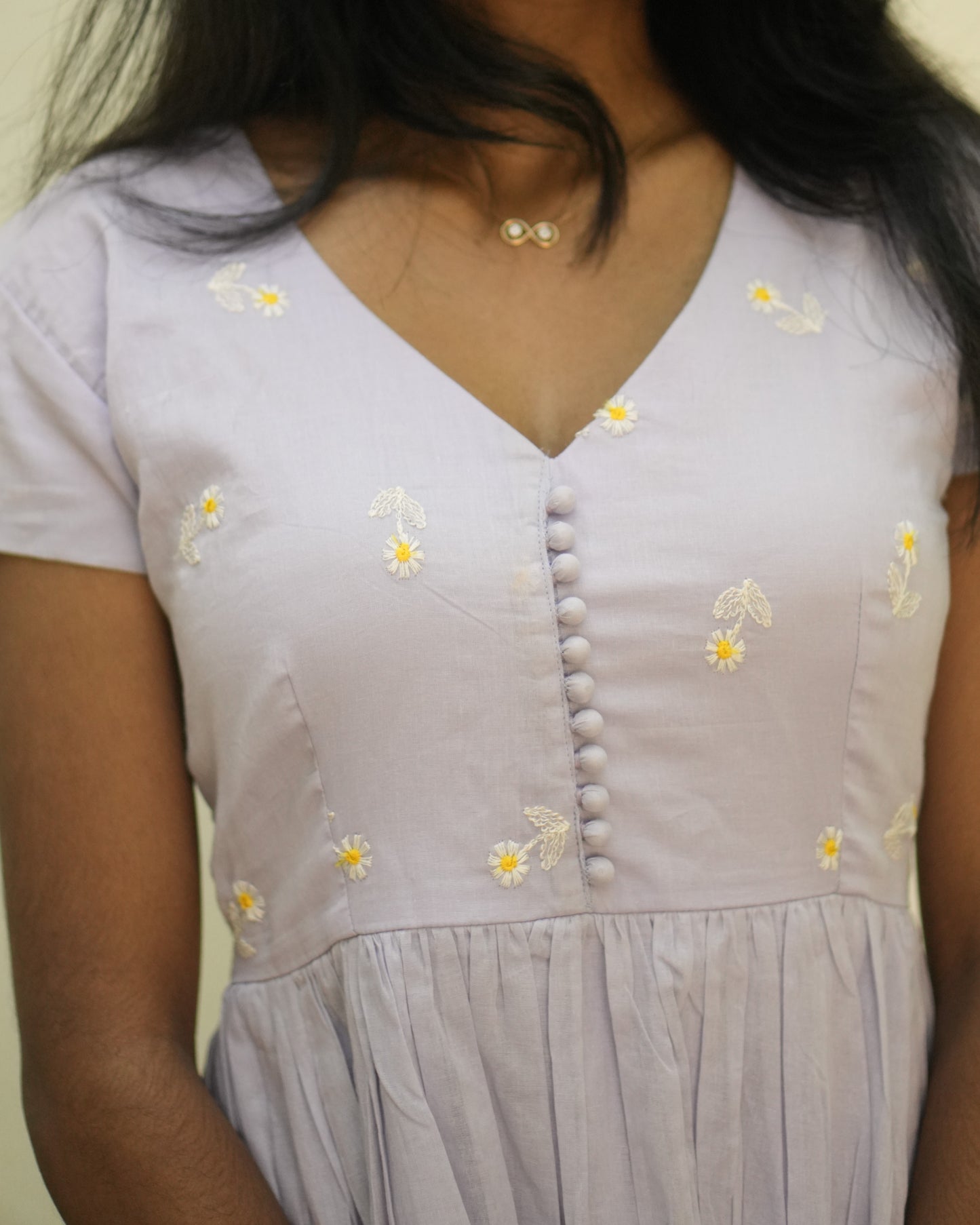 Lilac Petal Button Dress